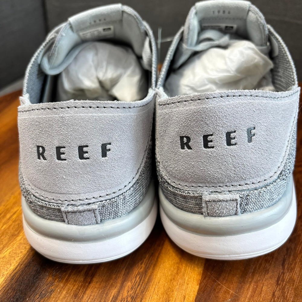 REEF Swellsole Neptune Grey Knit Casual Sneakers, mens 9.5 - Picture 5 of 8